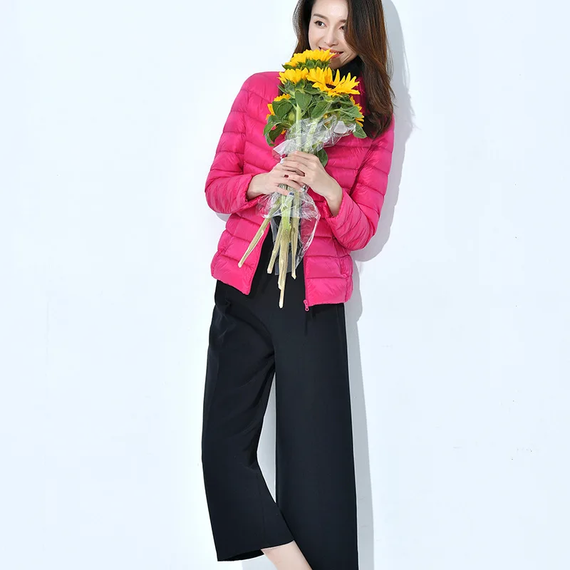 Тонкие и легкие Короткие пуховики парки для мужчин женщина 90 белая утка вниз