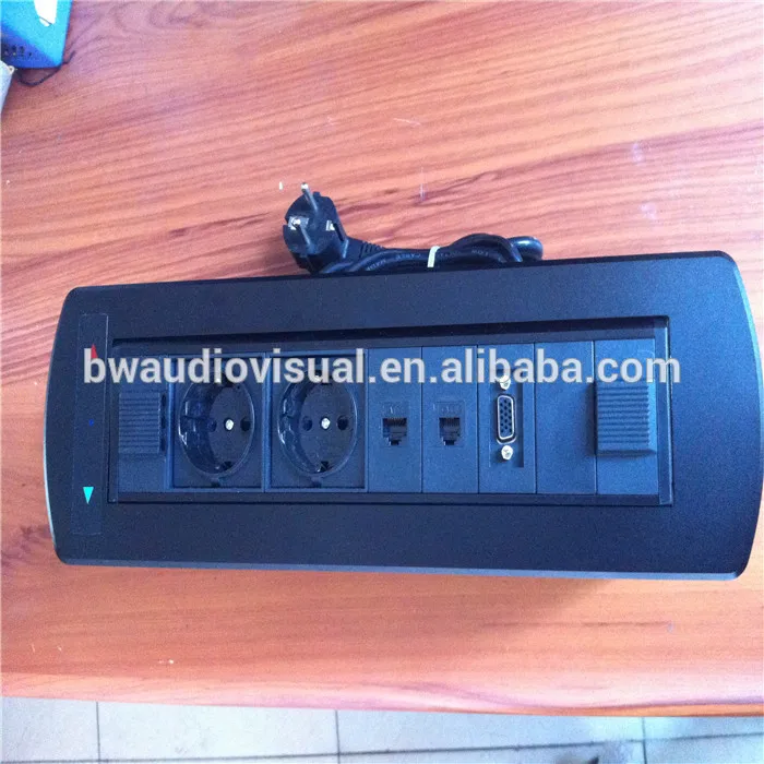 

system multimedia flip up rotation table top socket