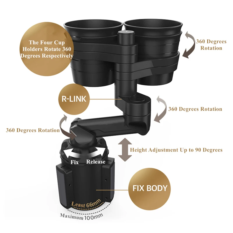 

New 3 in 1 Multifunctional Car Cup Holder Expander Adapter Base