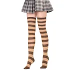 Носки для Хэллоуина Аниме Косплей костюмы женские полосатые длинные чулки праздничные чулки до колена подходят для девочек 150-170 см