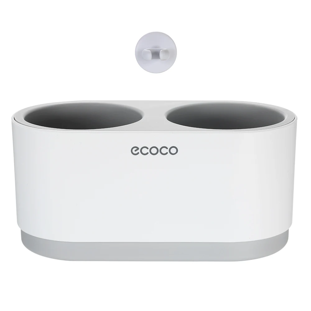 Настенное крепление для фена для волос Ecoco со стойкой, вешалкой и органайзером для ванной комнаты с 1 крючком для кабеля для дома или гостиницы.