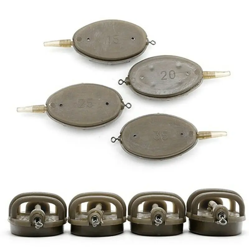 Набор грузилок для рыбалки с 4 формами и аксессуарами для накорма рыбы.