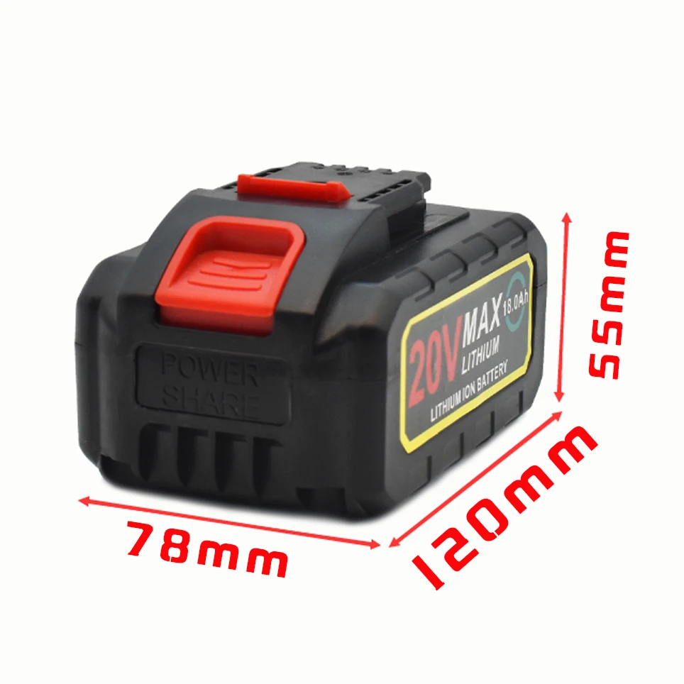 

2021 NEW Li-ion 20V 18000mAh lithium battery for Day Cordless Wrench power tool Electric drill Fast Charging factory outlet