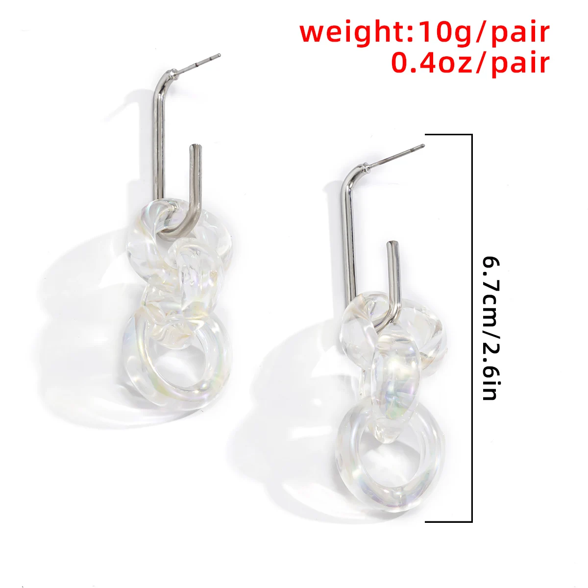 

Lacteo Simple Minimalist Acrylic Chain Drop Earrings For Women 2021 Fashion Trendy Night Club Charm Unusual Earrings