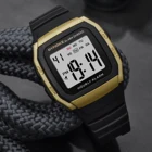 Часы наручные SYNOKE Мужские Цифровые, модные спортивные водонепроницаемые электронные, с будильником, цвет черныйзолотой, 3 м