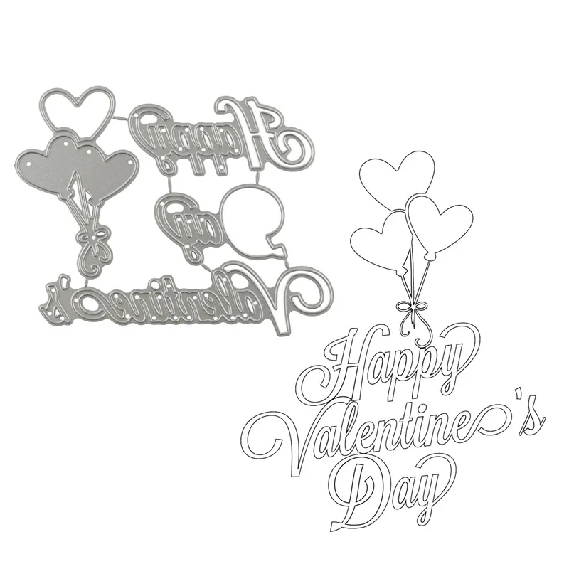 Naifumodo Happy Valentine's Day Dies Heart Metal Cutting New 2019 for Card Making Scrapbooking Embossing Cuts Craft | Дом и сад