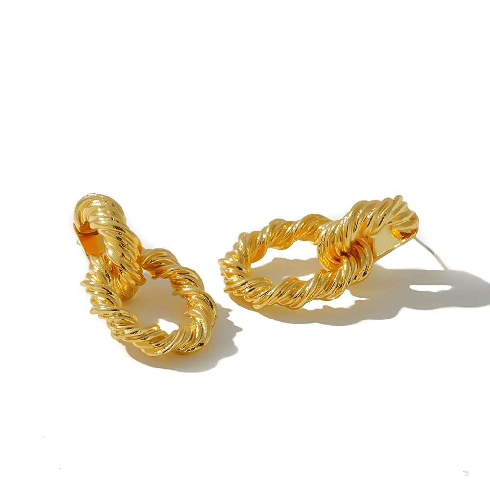 Женские серьги подвески Yhpup круглые из золотого цинкового сплава с