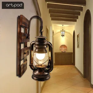 Artpad Американский Лофт промышленный Ретро настенный светильник AC90V-260V E27 металлический светодиодный регулируемый коридор Балконный светильник для внутренних светильников