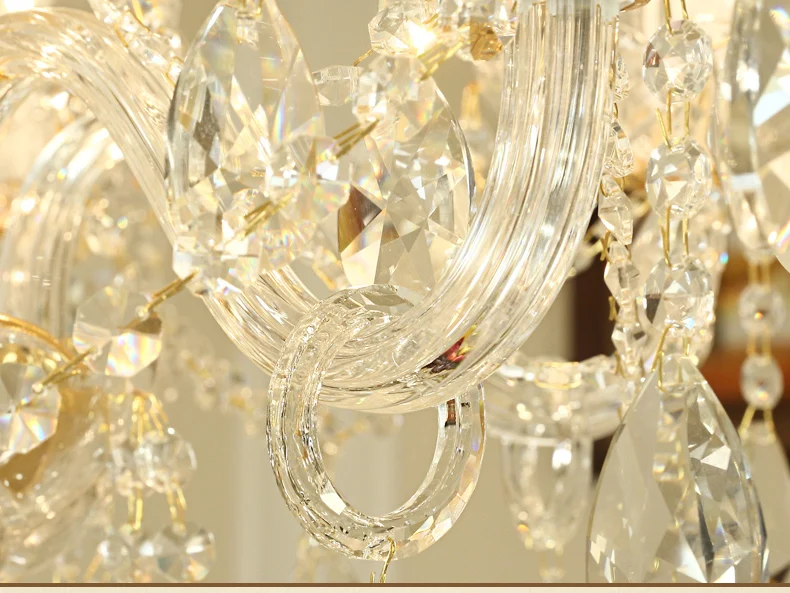 

European Crystal Chandelier Lighting Household Living Room Crystal Hanging Light Bedroom Stair glass crystals for chandeliers