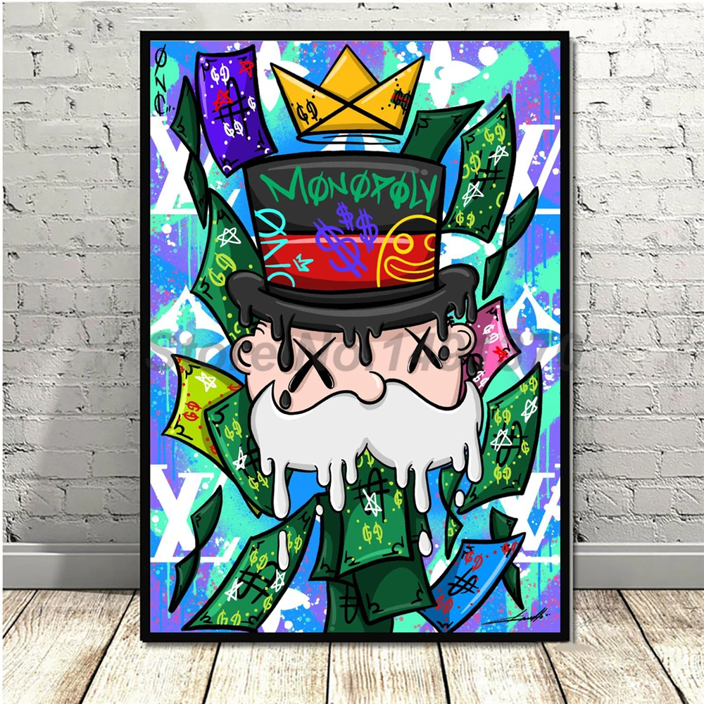 

Alec Monopolies Dollar Drop King Canvas Prints Picture Modular Paintings For Living Room Poster On The Wall Home Decor