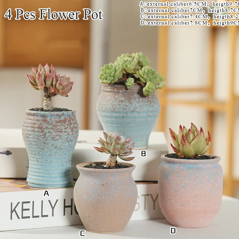 Цветочный горшок для суккулентов светильник синий кактуса садовые керамические