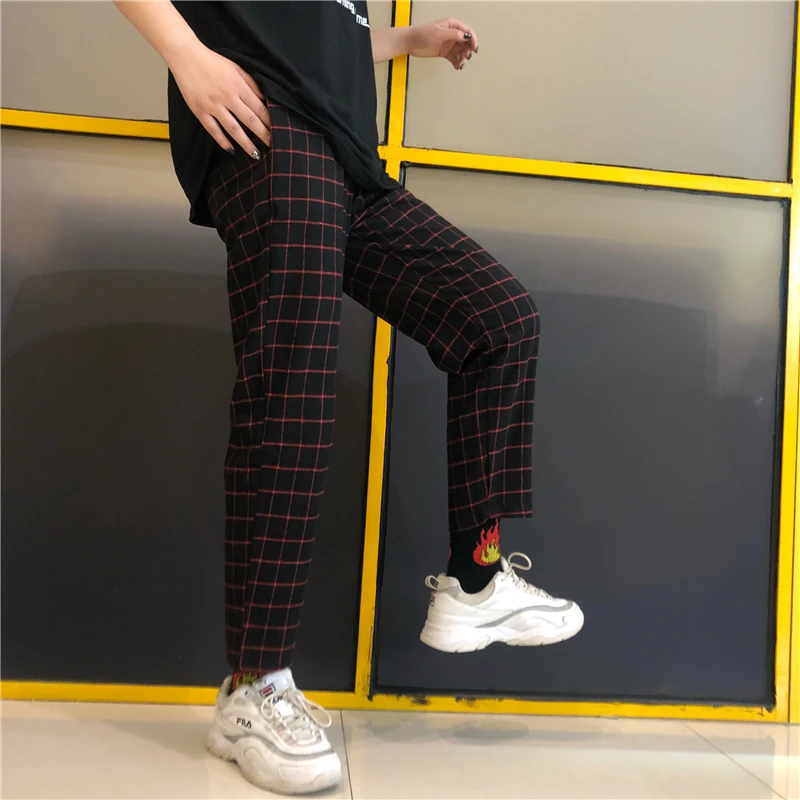 Heydress винтажные лоскутные брюки Харадзюку женские мужские брюки эластичные брюки с высокой талией корейские повседневные Прямые брюки