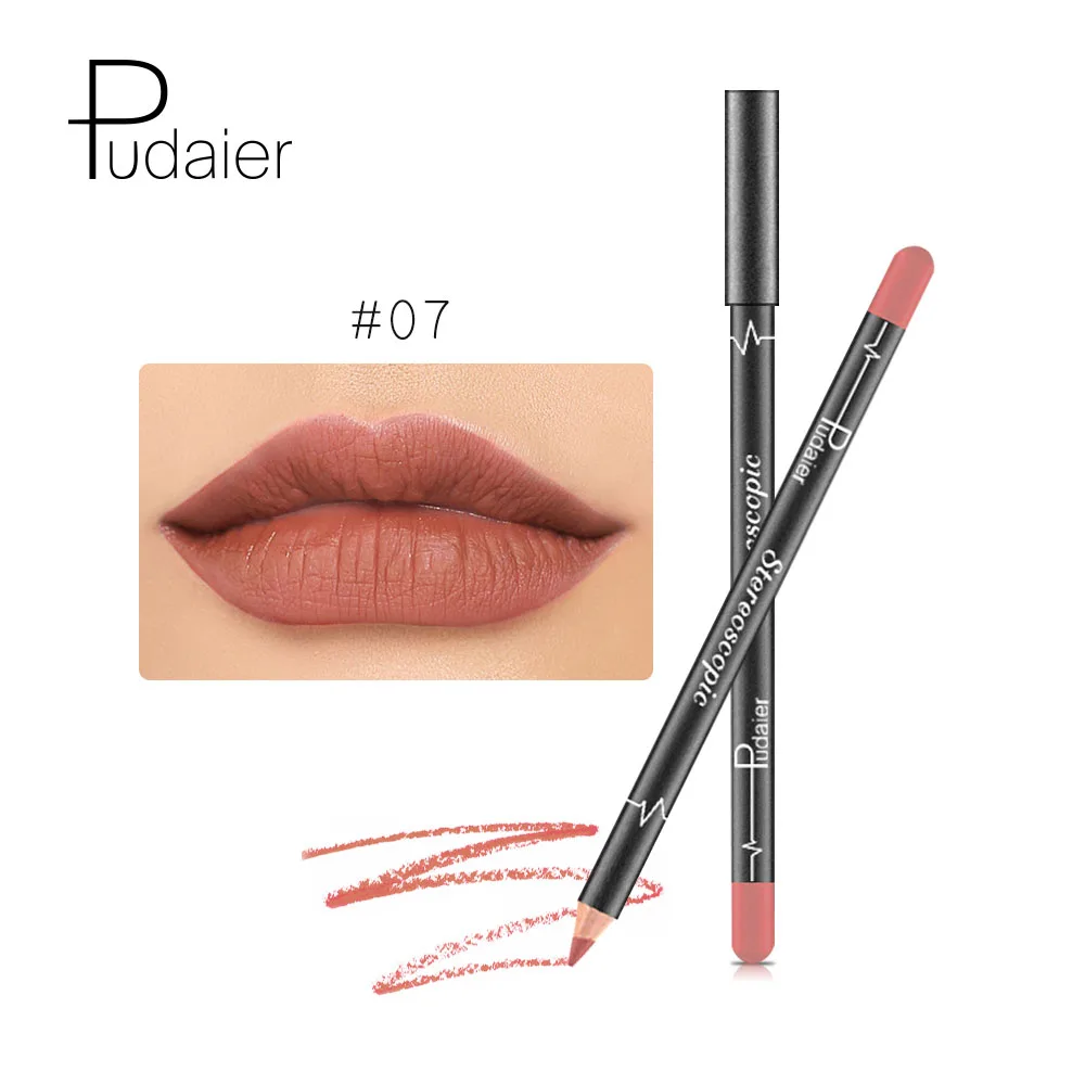 Pudaier Color 7 12 цветов/набор, сексуальная матовая помада для губ, карандаш для губ, матовый телесный карандаш для губ, набор ручек для макияжа, косметический инструмент - Цвет: Pudaier Color 7