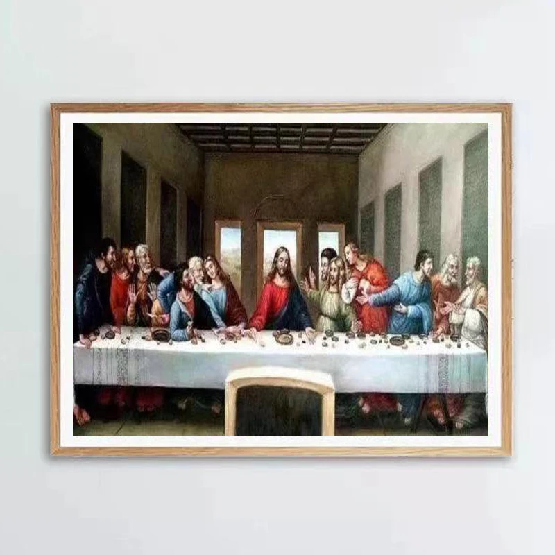 

Famous Painting "The Last Supper" 5D DIY Diamond Painting Full Square Round Diamond Embroidery Mosaic Home Decor