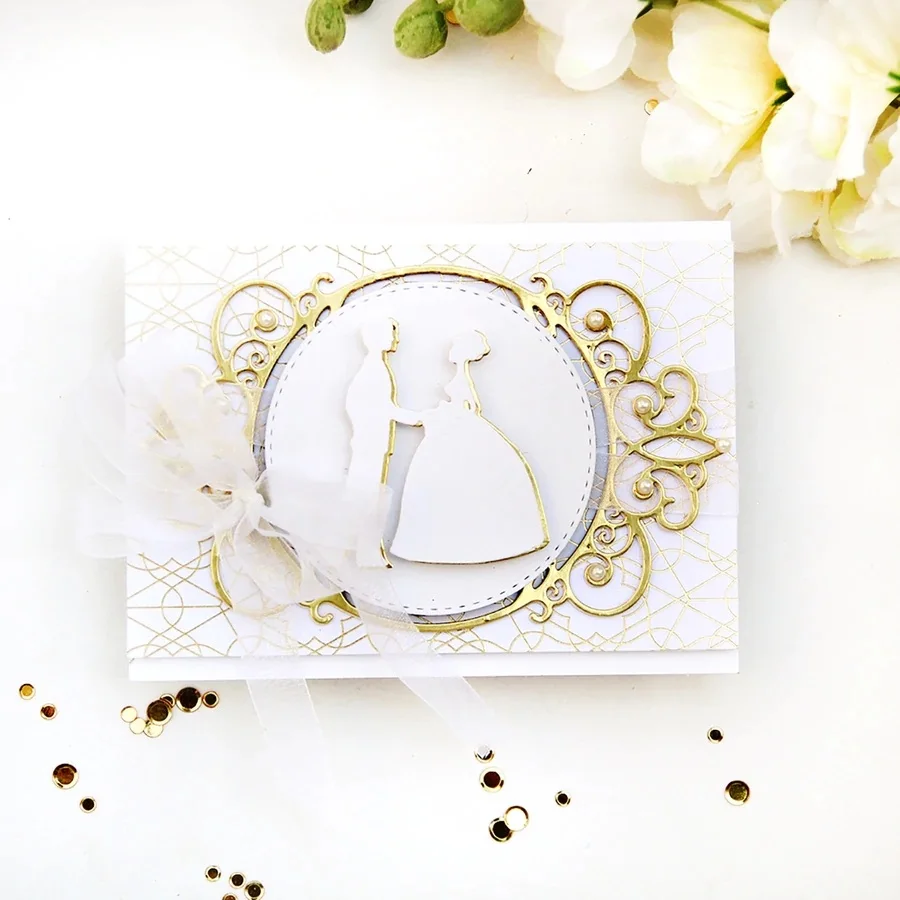 Свадебные поздравительные открытки декоративные металлические Вырубные штампы