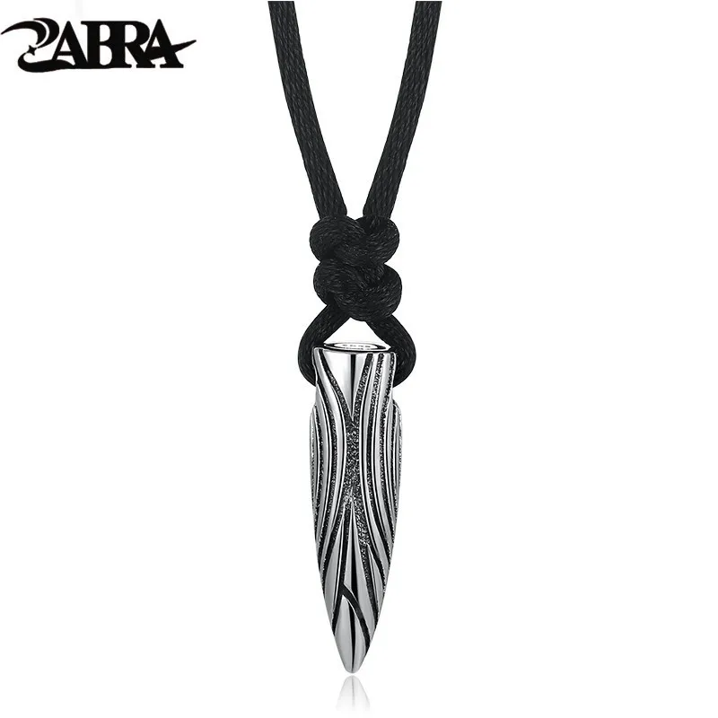 ZABRA цилиндрическая подвеска настоящая твердая серебро 925 пробы винтажное черное