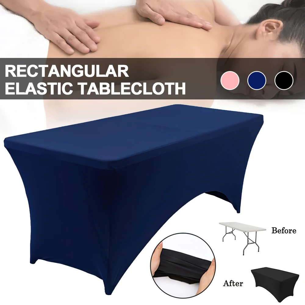 

6FT Black/Navy/Light Pink Table Cloth Stretchy Tablecloth for Wedding/Party Decoration Kitchen Decor Polyseter table cloth