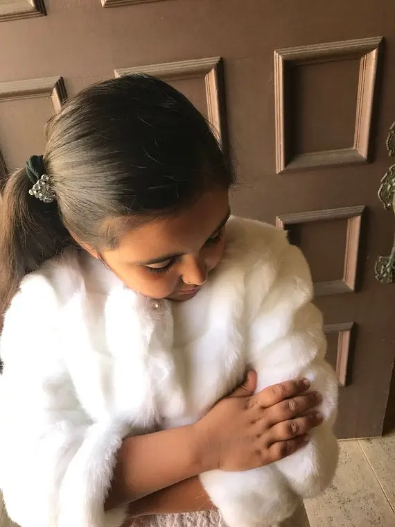 Новинка зимняя накидка с длинными рукавами для малышей теплая свадебной