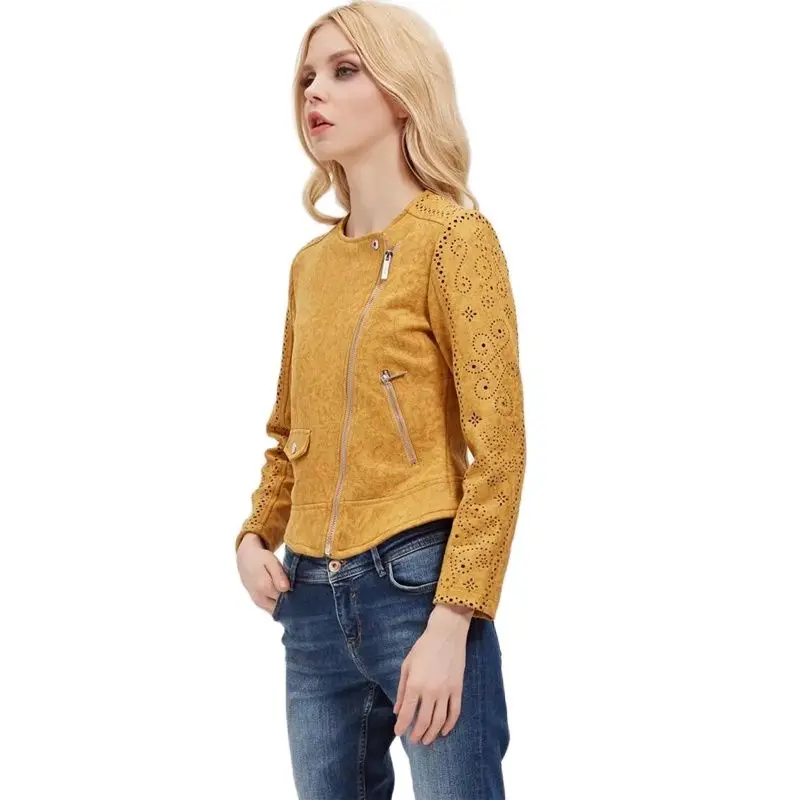 Женская замшевая куртка TMODA289 из искусственной кожи на осень и зиму женское