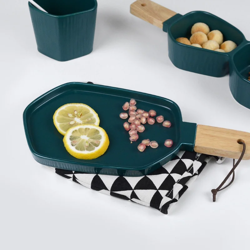 1 шт. матовая керамическая тарелка для завтрака в скандинавском стиле ручка из