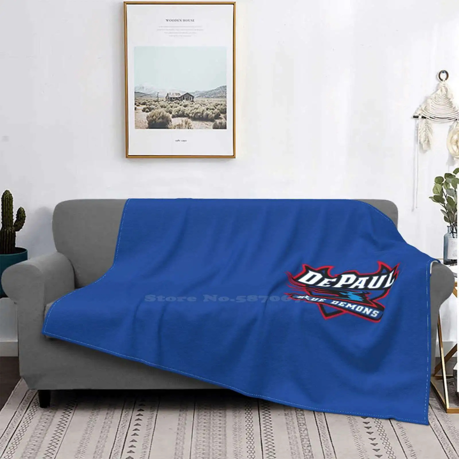 

Depaul Blue Demons Creative Design Light Thin Soft Flannel Blanket Depaul Blue Demons Sport Sports Game Games University