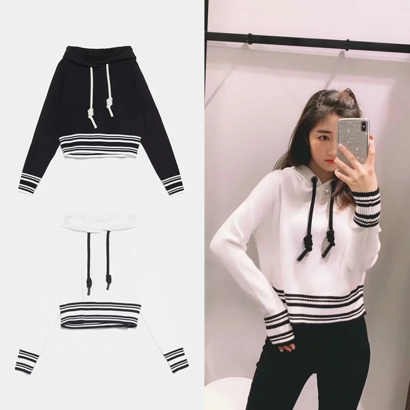 Новая женская одежда трикотажная фуфайка однотонная уличная весна осень 2019