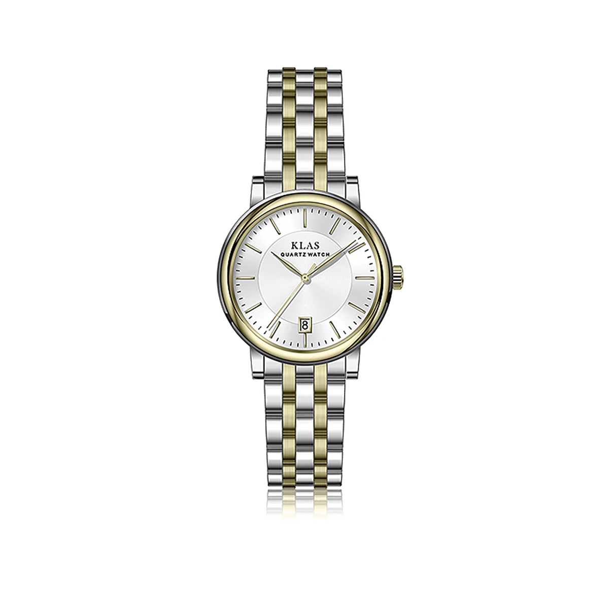 

KLAS Quartz For Ladies Small And Exquisite Watchband Golden Colors Waterproof Movt &Date Dail