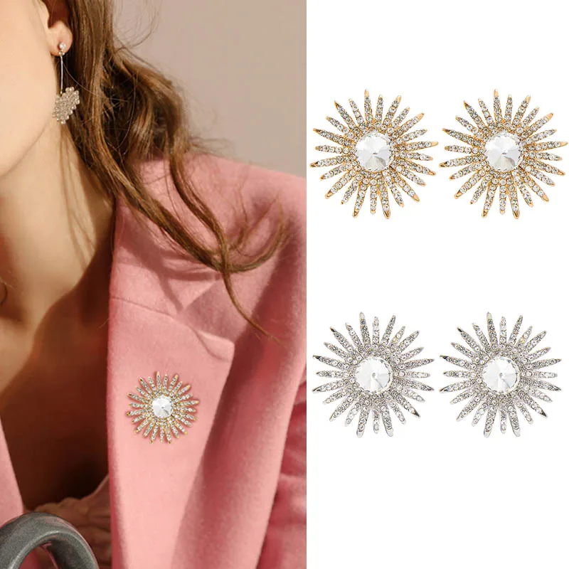 

Sunflower Brooch Pins Quality Enamel Ainmal Brooches New Year Designer Jewelry Gift Luxury Coat Pin