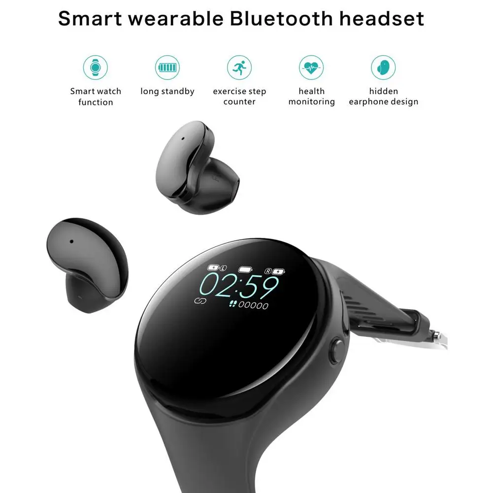 Спортивные умные часы TWS Беспроводные Bluetooth 5 0 наушники 2 в 1 для мужчин и женщин IP67