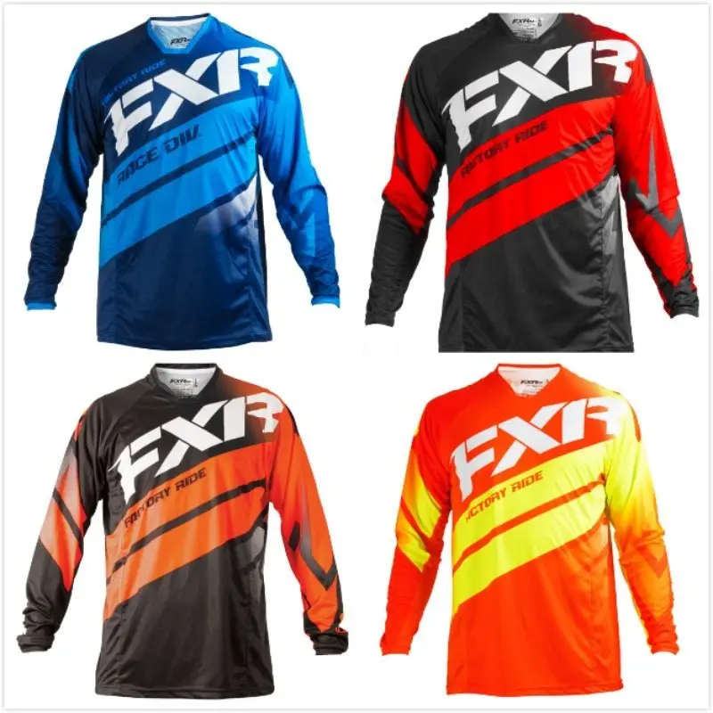 

FXR MTB MotoCross Jersey MX BMX Off-Road Motorcycle Racing Long Sleeve T-shirt for Moto GP Racing Wear Black Jersey