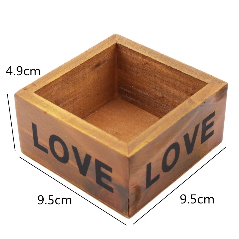 

LOVE Shape Square Wooden Succulent Plant Flower Bed Pot Box Garden Planter Home Storage Supplies Tools Decoration