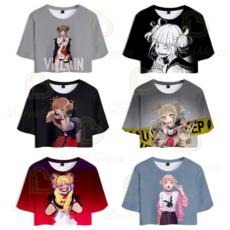 

Anime My Hero Academia Himiko Tog 3d Print Fashion Ladies Crop Top Women T Shirt Casual for Girl Short Tee Shirt