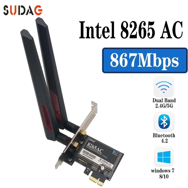 Двухдиапазонная 2 4G/5Ghz Wifi лампа для Intel 8265NGW Wireless-AC 8265 NGFF 802.11ac 867Mbps 2x2 _ WIFI BT 4 карта |