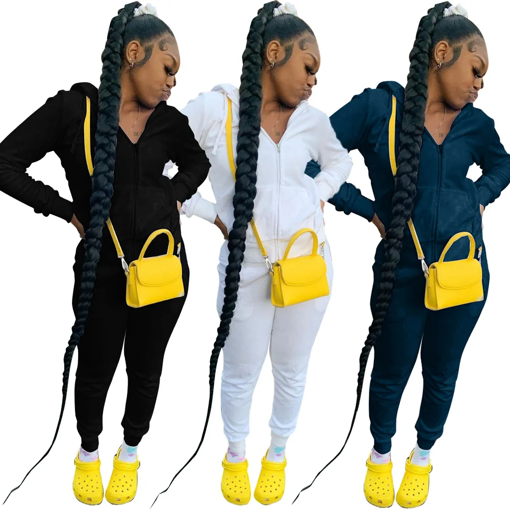 

Sportswear two-piece hooded autumn and winter new two-piece pants suit DN8562