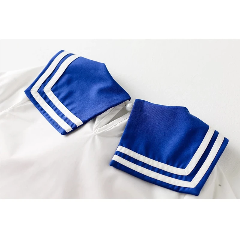 Children's Suit For Girls Summer Short Sleeve Bow Top + Pleated Skirt Sailor Moon Cosplay Sets Casual Outfit Baby Kids Clothing