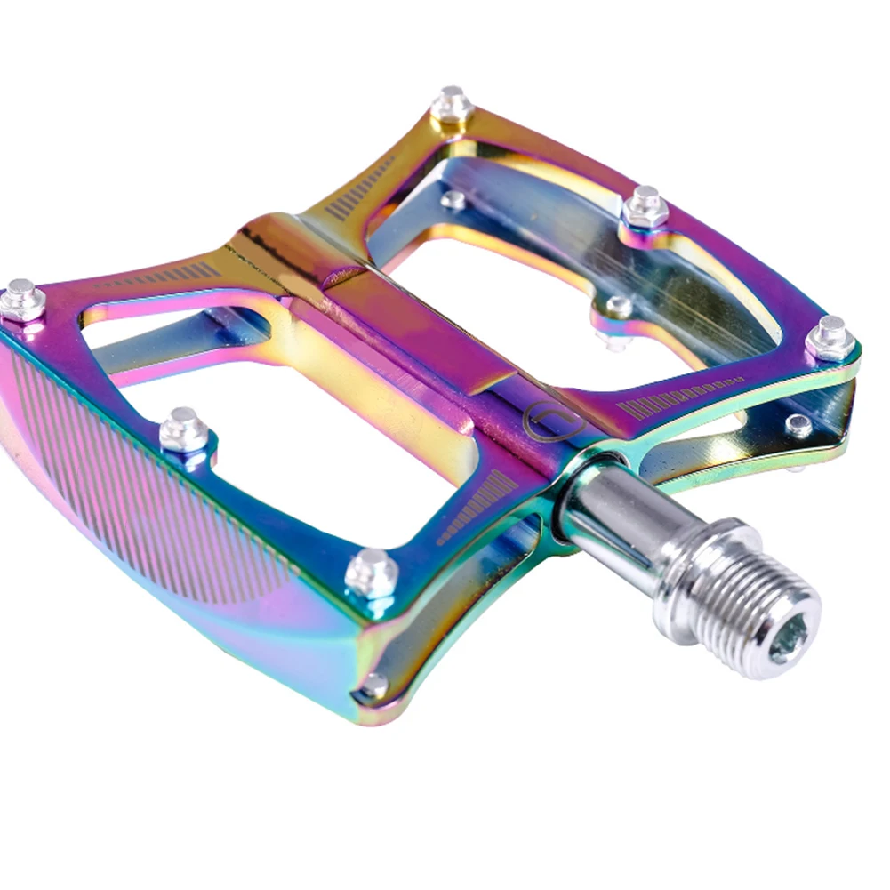 

1pair Universal Colorful Ultralight Anti Slip Bicycle Pedal Outdoor Cycling Platform Bearing For Mountain Bike Aluminum Alloy