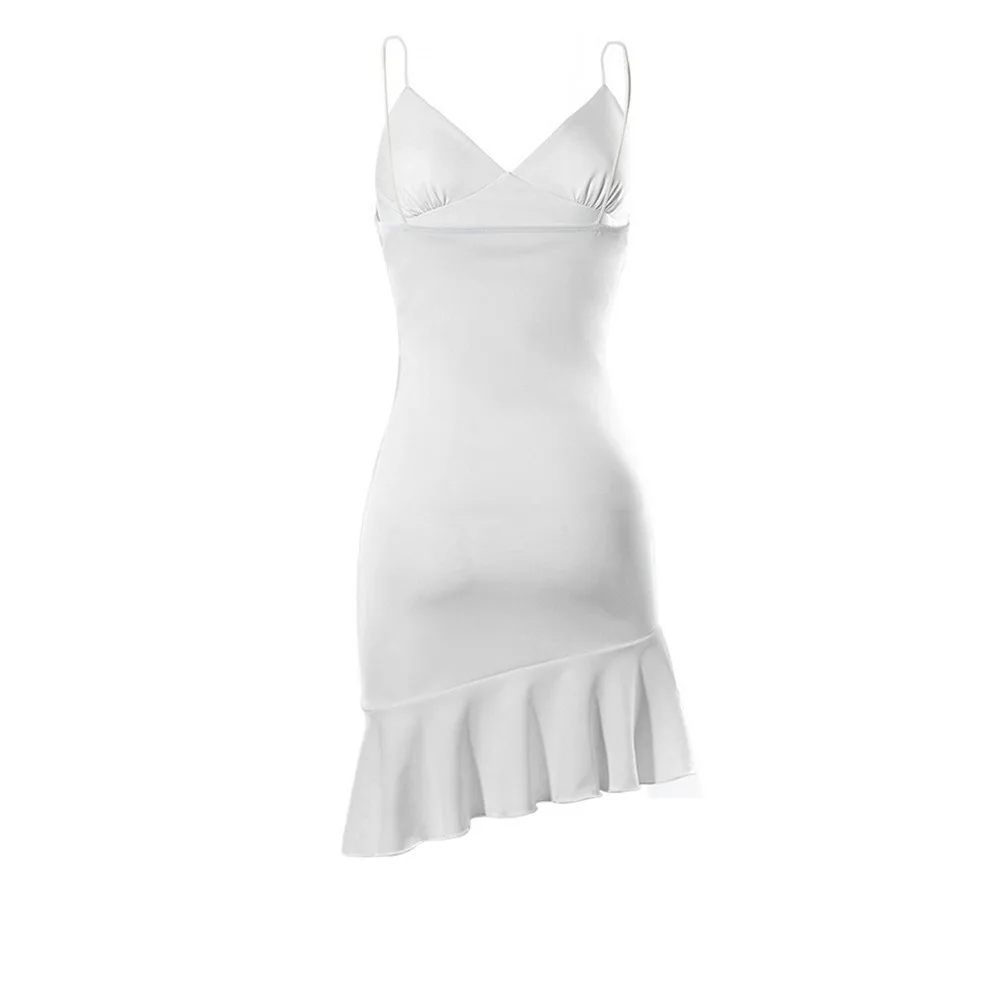 

Cryptographic Spaghetti Straps Ruffles Mini Dress Club Party Elegant Sleeveless Slip Women's Summer Sundress Outfits Holiday