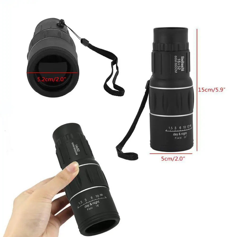 High Power HD Monocular Telescope 16X52 Binoculars Tourism Spyglass LLL Night Vision for Camping Child Gift |