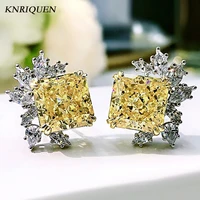 sparkling 1010mm topaz high carbon diamond flower stud earrings for women luxury 925 sterling silver gemstone fine jewelry gift