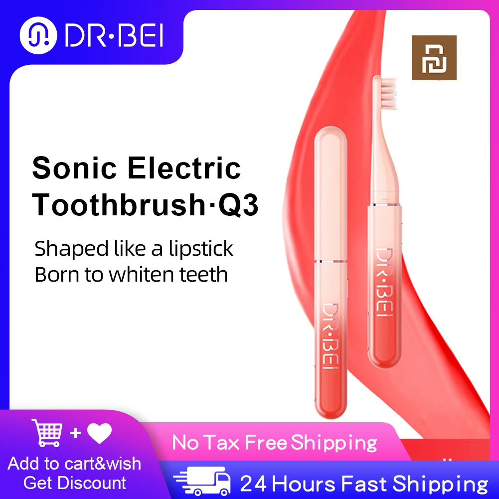 

DR.BEI Sonic Electric Toothbrush 2021 Pink Ultrasonic Automatic Smart Tooth Brush Rechargeable IPX7 Waterproof Xiaomi Youpin