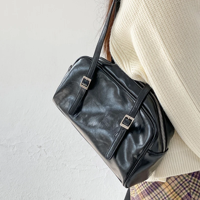 

PU Leather Women Underarm Bag Handbags Large Capacity Ladies Daily Small Casual Tote Fashion Solid Color Female Shoulder Bags