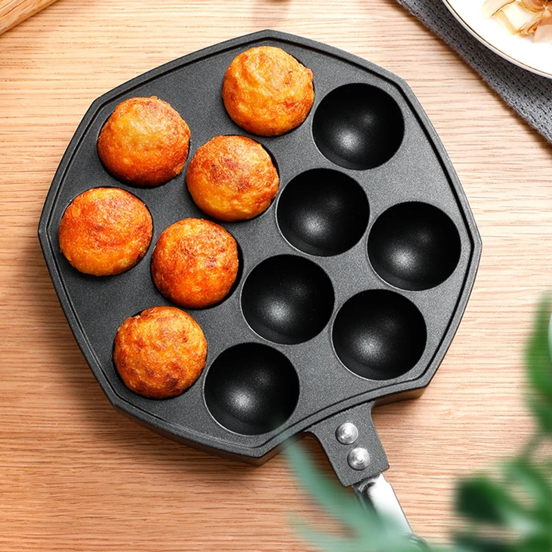 12 отверстий Алюминий сплав такояки Сковорода гриль осьминог мяч чайник Chibi Maruko