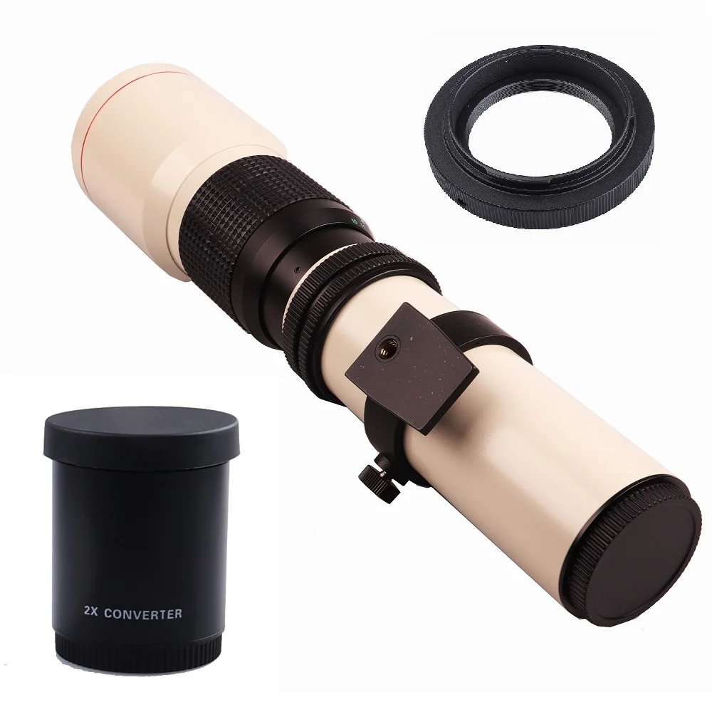 

Lightdow White 500mm/1000mm F/8 Manual Telephoto Prime Lens with 2X Converter for Canon Nikon Sony Pentax Olmpus DSLR Cameras