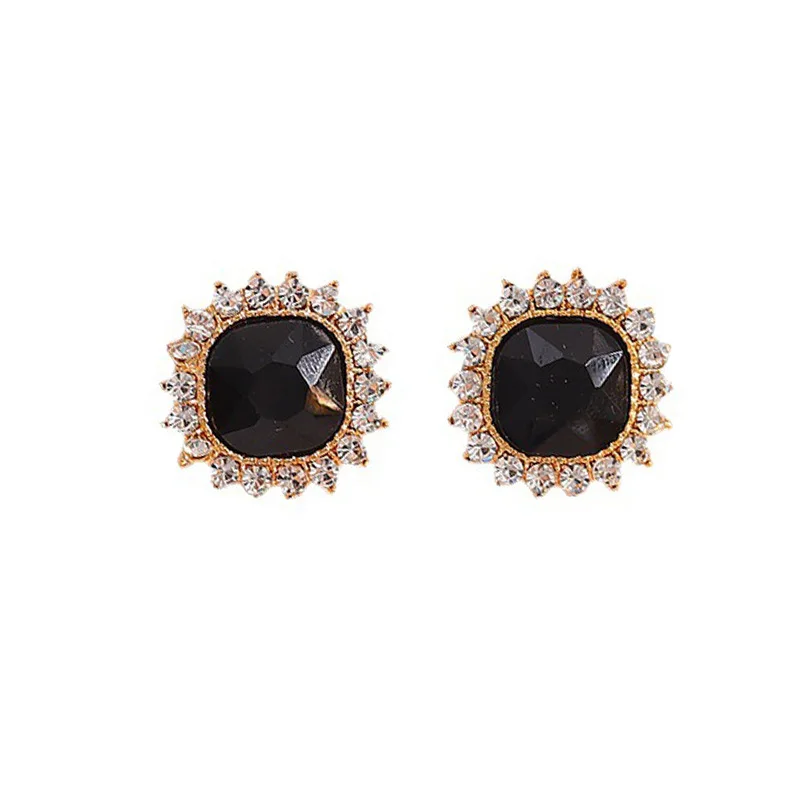 

S925 Silver Needle Korea Dongdaemun Simple Geometric Square Personality Niche Design Sense Net Red Same Earrings