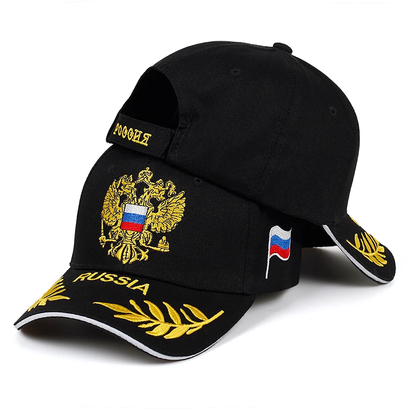 Новая модная бейсбольная Кепка с вышивкой в России, модная бейсболка для мужчин и женщин, повседневные кепки, регулируемые хлопковые спортивные шапки на - Цвет: Черный