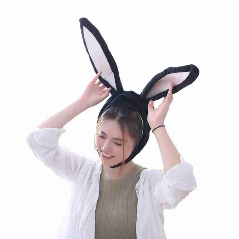 

Halloween Cute Girls Plush Rabbit Bunny Ears Hat Earflap Cap Head Warmer Photo Supplies Bunny Ears Hat Rabbit Headgear Hats