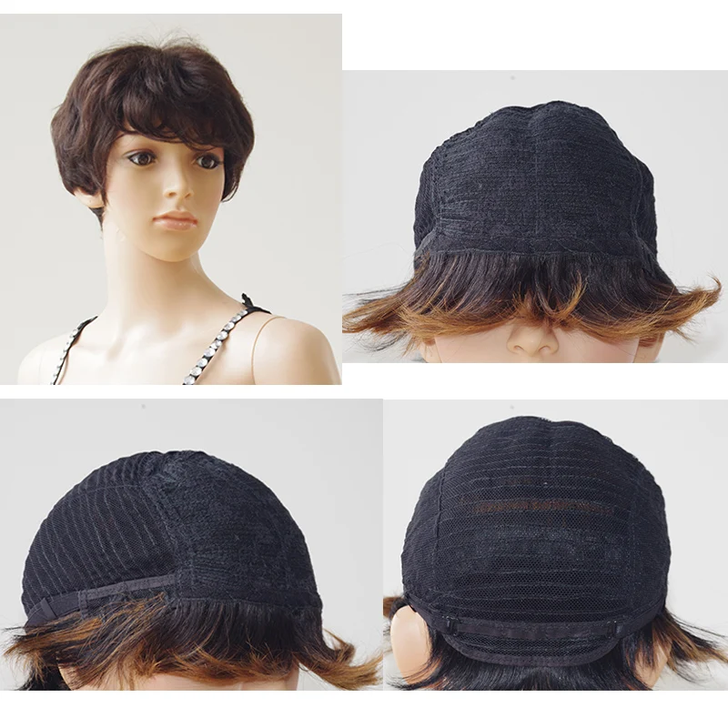 Натуральные волнистые человеческие волосы прическа с челкой бразильские парики