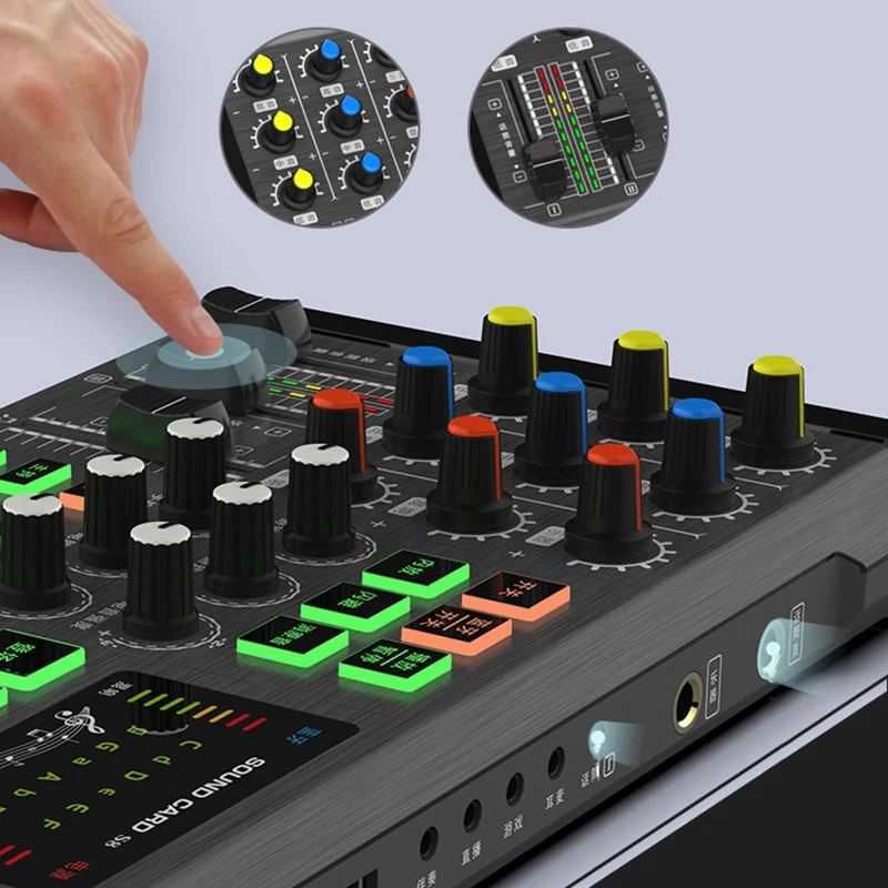 

S8 Live K Song Bluetooth Multifunction Mixer Sound Card, E-Sport Chicken Game, Universal Laptop