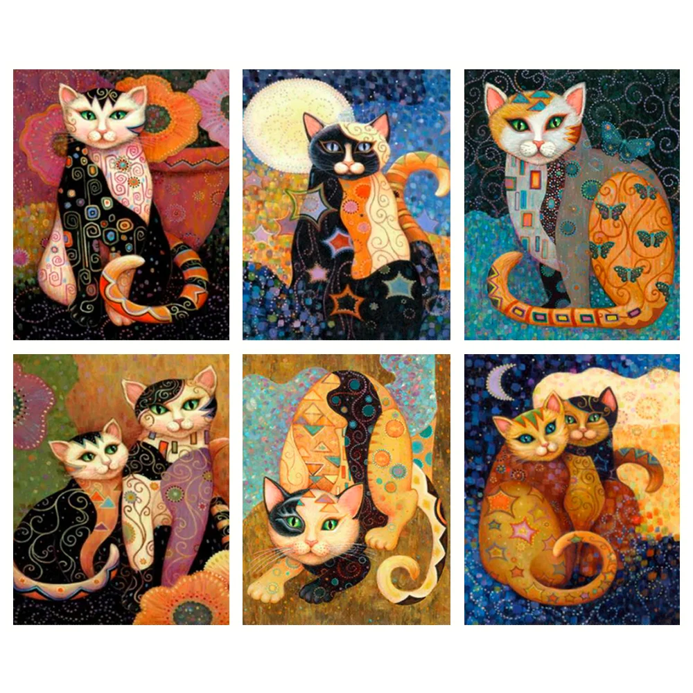 

Алмазная живопись 5D «сделай сам», картина с рисунком милого кота и животного, полная вышивка, мозаика для творчества, вышивка крестиком, дом...