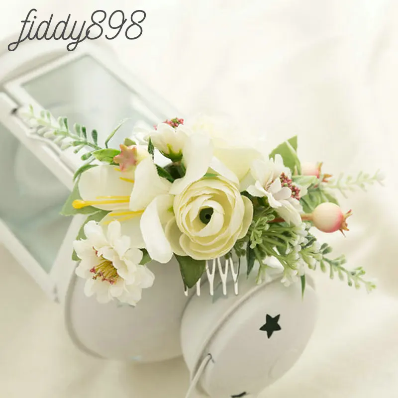 Романтический искусственный цветок свадебный головной убор гребень для волос и